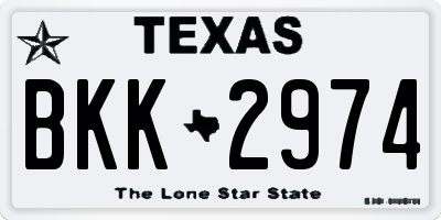 TX license plate BKK2974