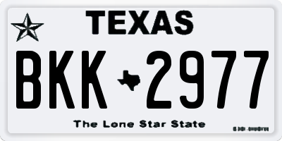 TX license plate BKK2977