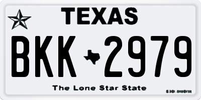 TX license plate BKK2979