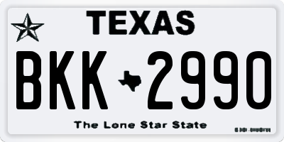 TX license plate BKK2990