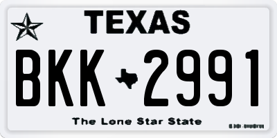 TX license plate BKK2991