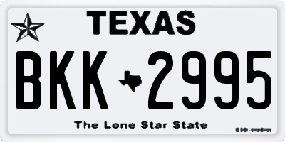 TX license plate BKK2995