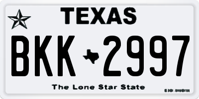 TX license plate BKK2997