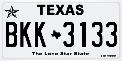 TX license plate BKK3133