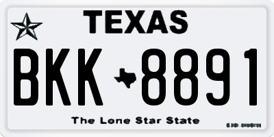 TX license plate BKK8891