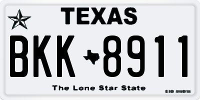 TX license plate BKK8911