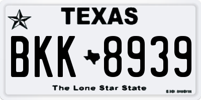 TX license plate BKK8939