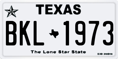 TX license plate BKL1973