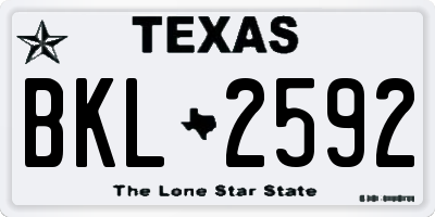 TX license plate BKL2592