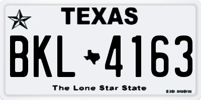 TX license plate BKL4163