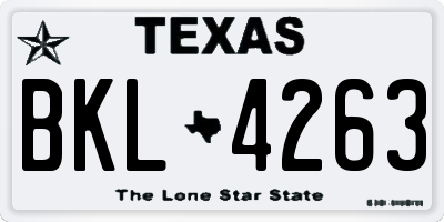 TX license plate BKL4263