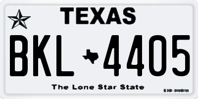 TX license plate BKL4405