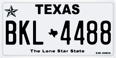 TX license plate BKL4488