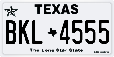 TX license plate BKL4555