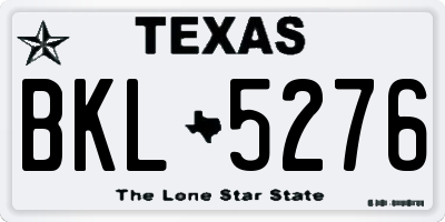 TX license plate BKL5276