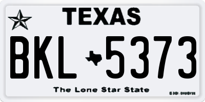 TX license plate BKL5373