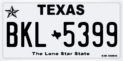 TX license plate BKL5399