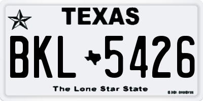 TX license plate BKL5426
