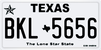 TX license plate BKL5656