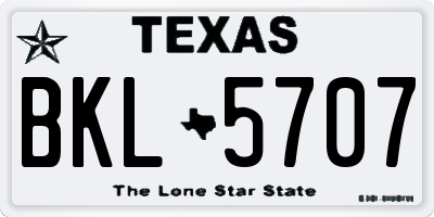 TX license plate BKL5707