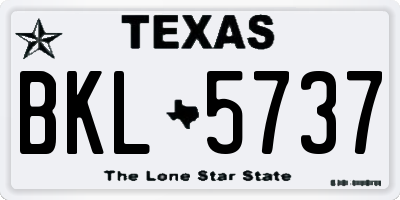 TX license plate BKL5737