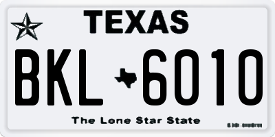 TX license plate BKL6010
