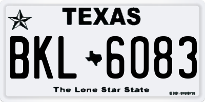 TX license plate BKL6083