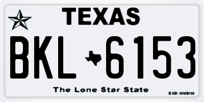 TX license plate BKL6153