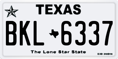 TX license plate BKL6337