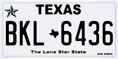TX license plate BKL6436