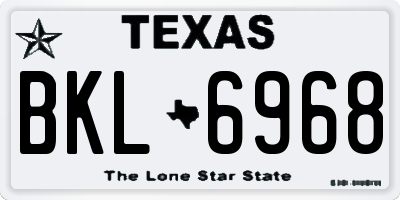 TX license plate BKL6968