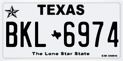 TX license plate BKL6974