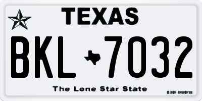 TX license plate BKL7032
