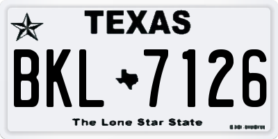 TX license plate BKL7126