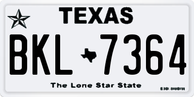 TX license plate BKL7364