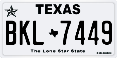 TX license plate BKL7449