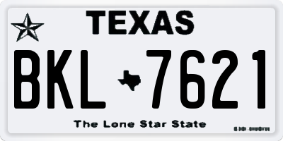 TX license plate BKL7621
