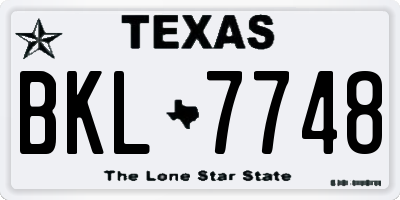 TX license plate BKL7748