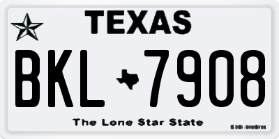 TX license plate BKL7908