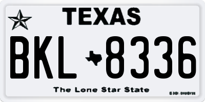 TX license plate BKL8336