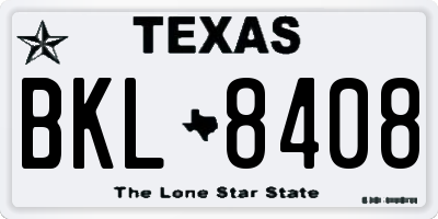 TX license plate BKL8408