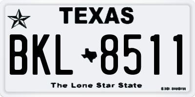 TX license plate BKL8511