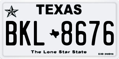 TX license plate BKL8676