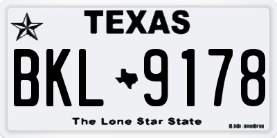 TX license plate BKL9178