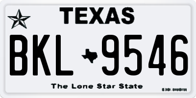 TX license plate BKL9546