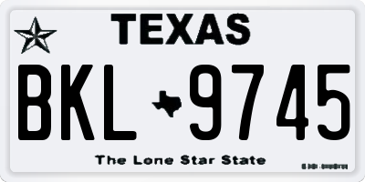 TX license plate BKL9745