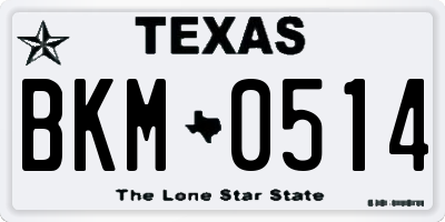 TX license plate BKM0514