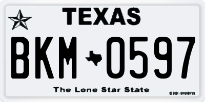 TX license plate BKM0597