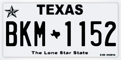 TX license plate BKM1152
