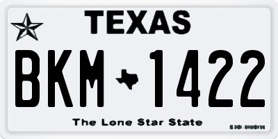 TX license plate BKM1422